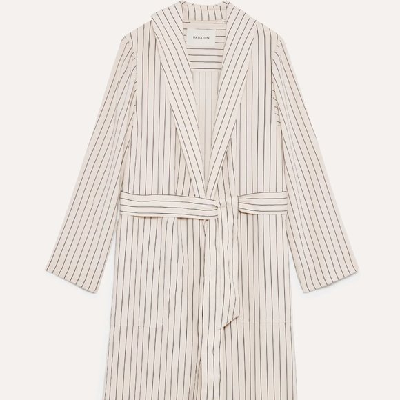 BRAND NEW Aritzia Babaton White Striped Kahlo Trench Jacket [Size XXS] - Picture 10 of 10